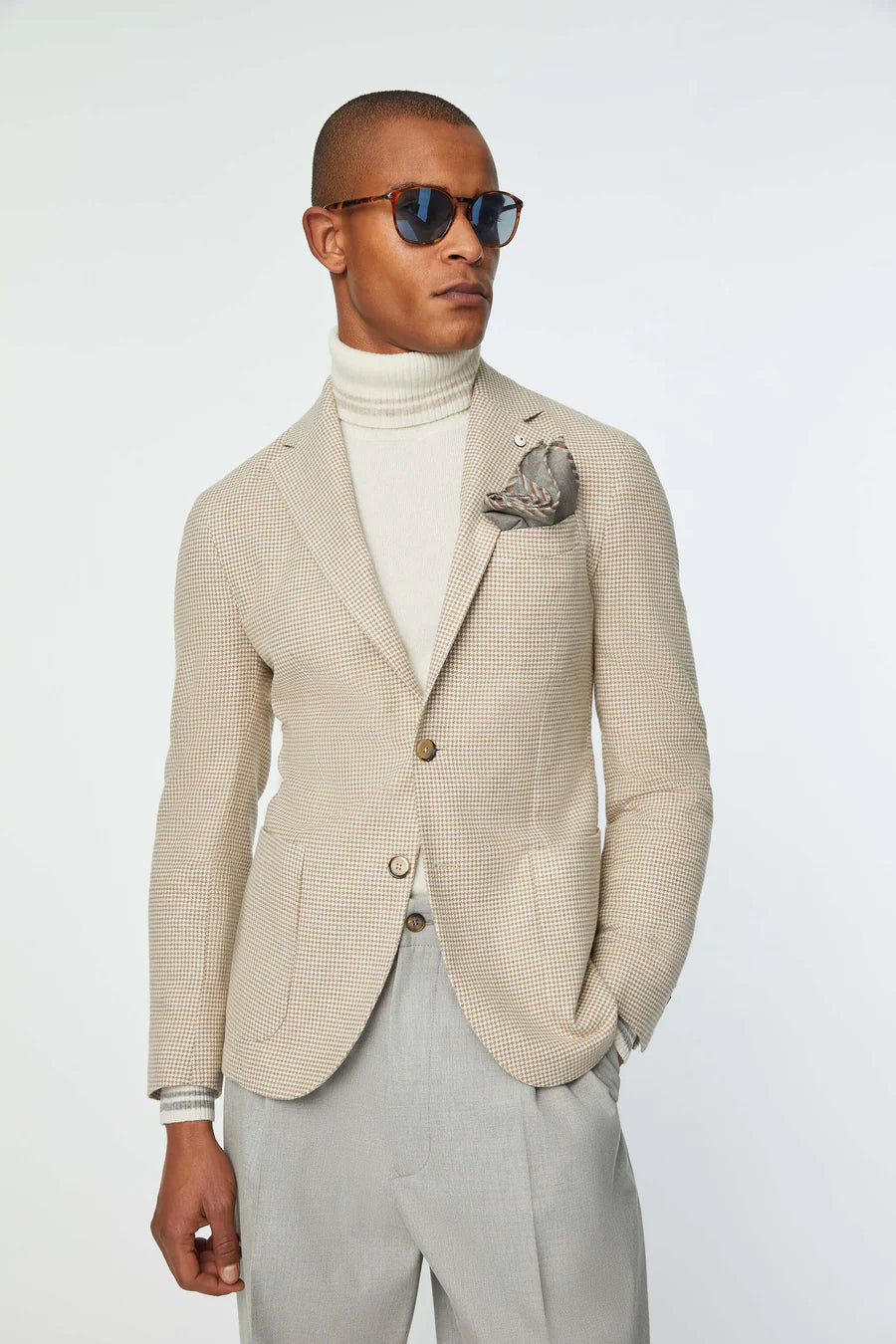 L.B.M. 1911 Giacca pied de poule cotone mano cashmere