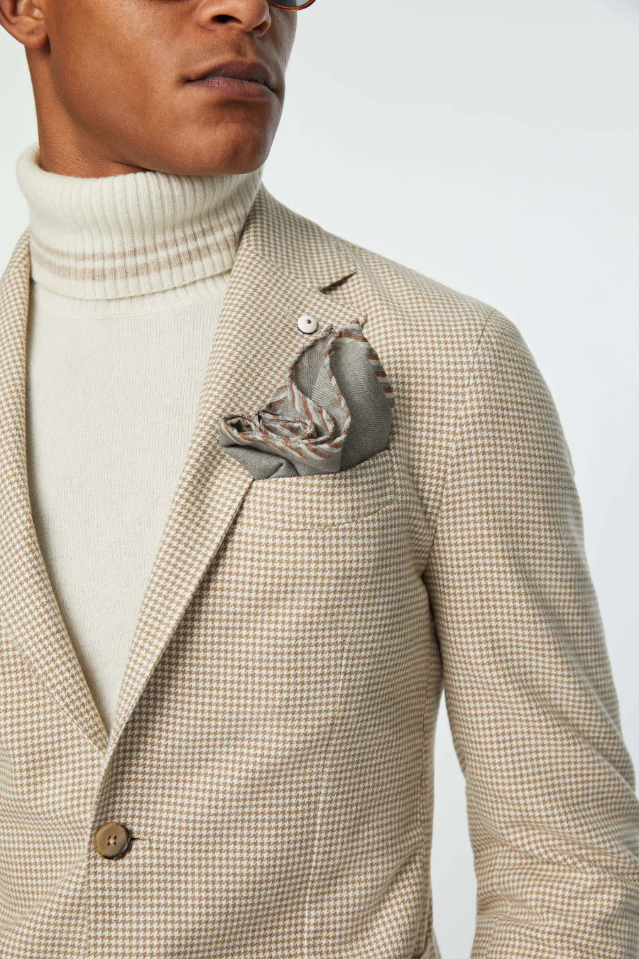 L.B.M. 1911 Giacca pied de poule cotone mano cashmere