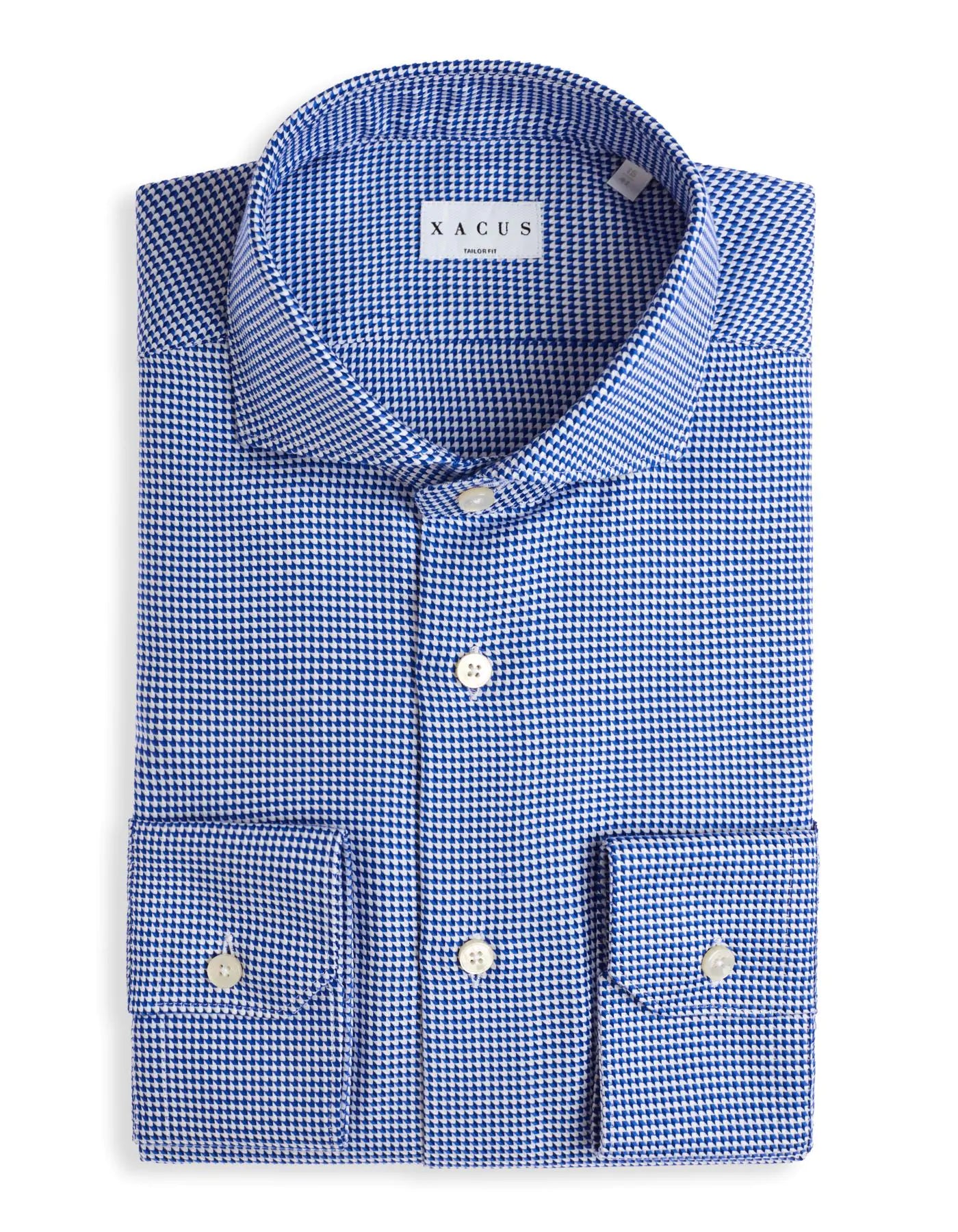 Xacus Camicia Collo francese Fantasia Armaturato Blu navy