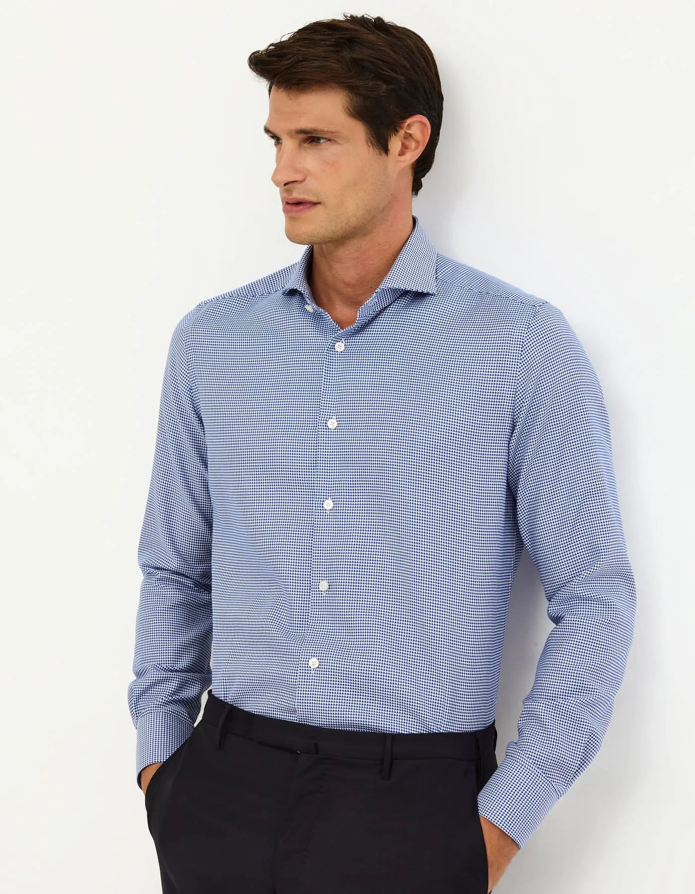 Xacus Camicia Collo francese Fantasia Armaturato Blu navy