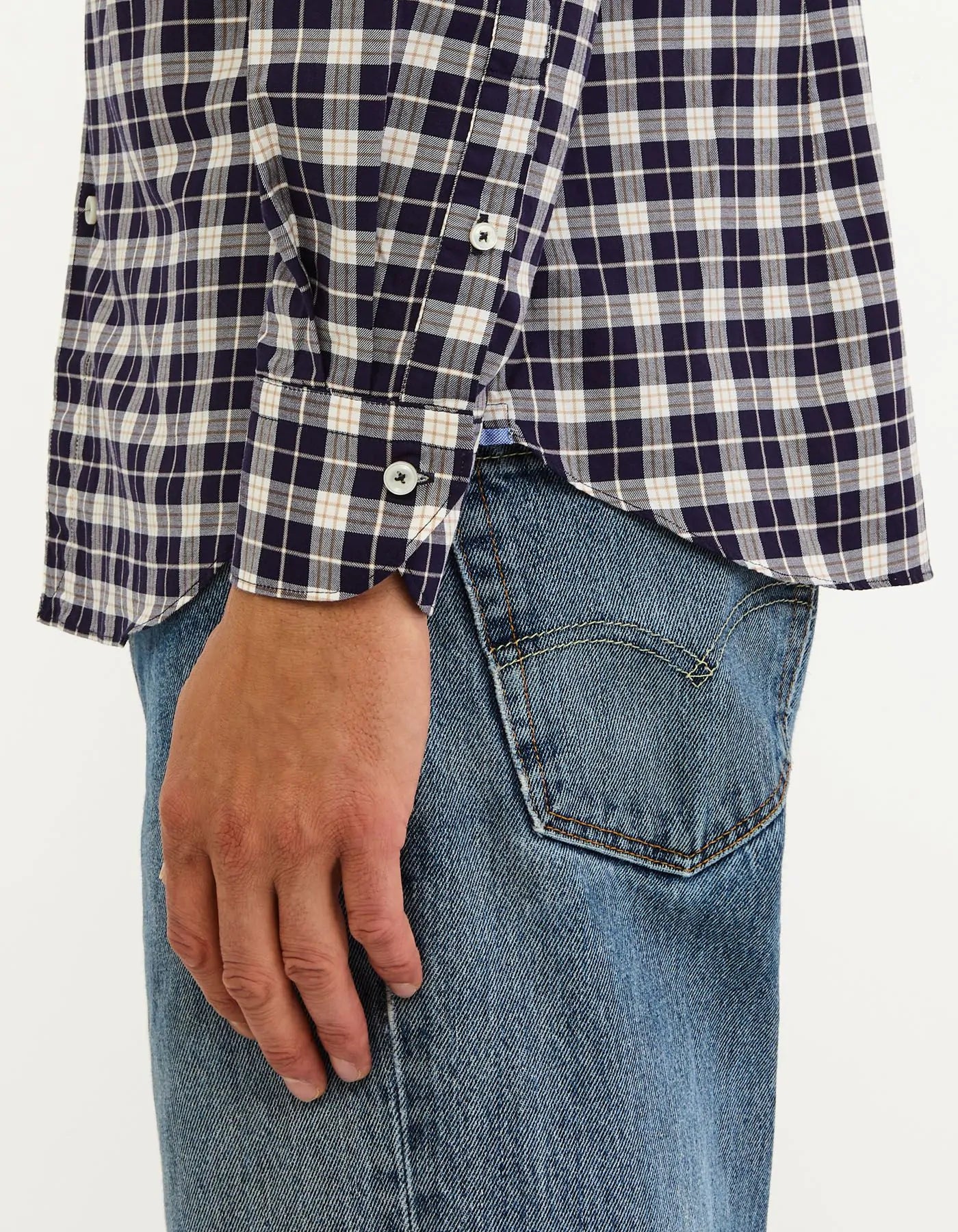 Xacus Camicia Collo button down quadri twill