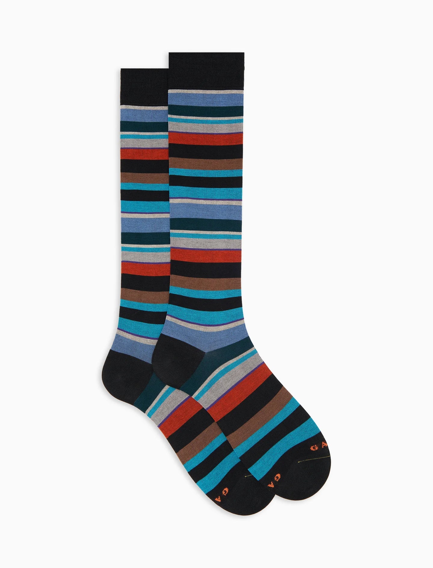 Gallo Calze lunghe uomo cotone super leggero righe multicolor