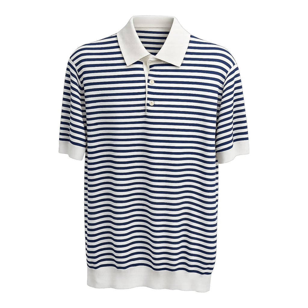 Filippo De Laurentiis Polo a righe in crepe cotton