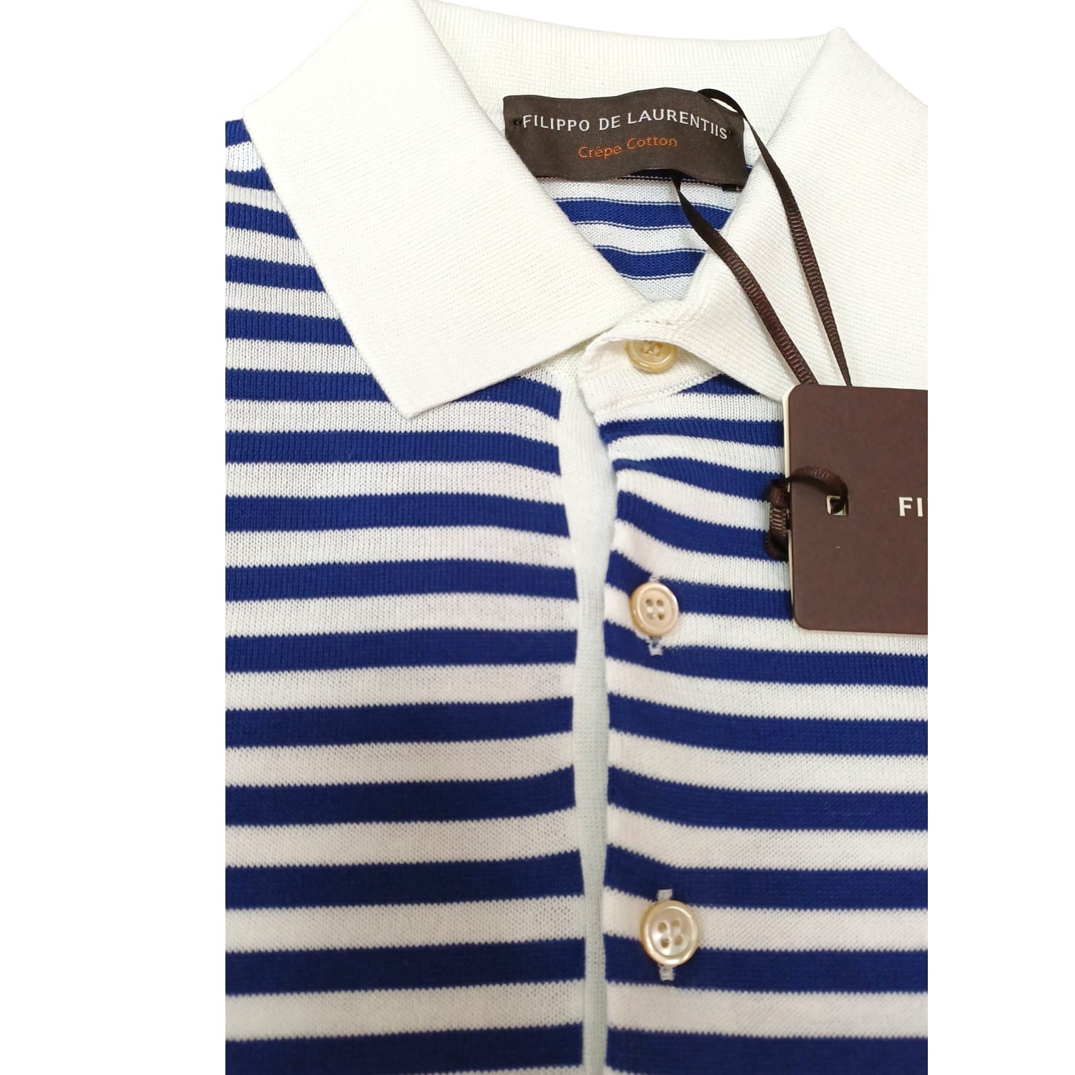 Filippo De Laurentiis Polo a righe in crepe cotton