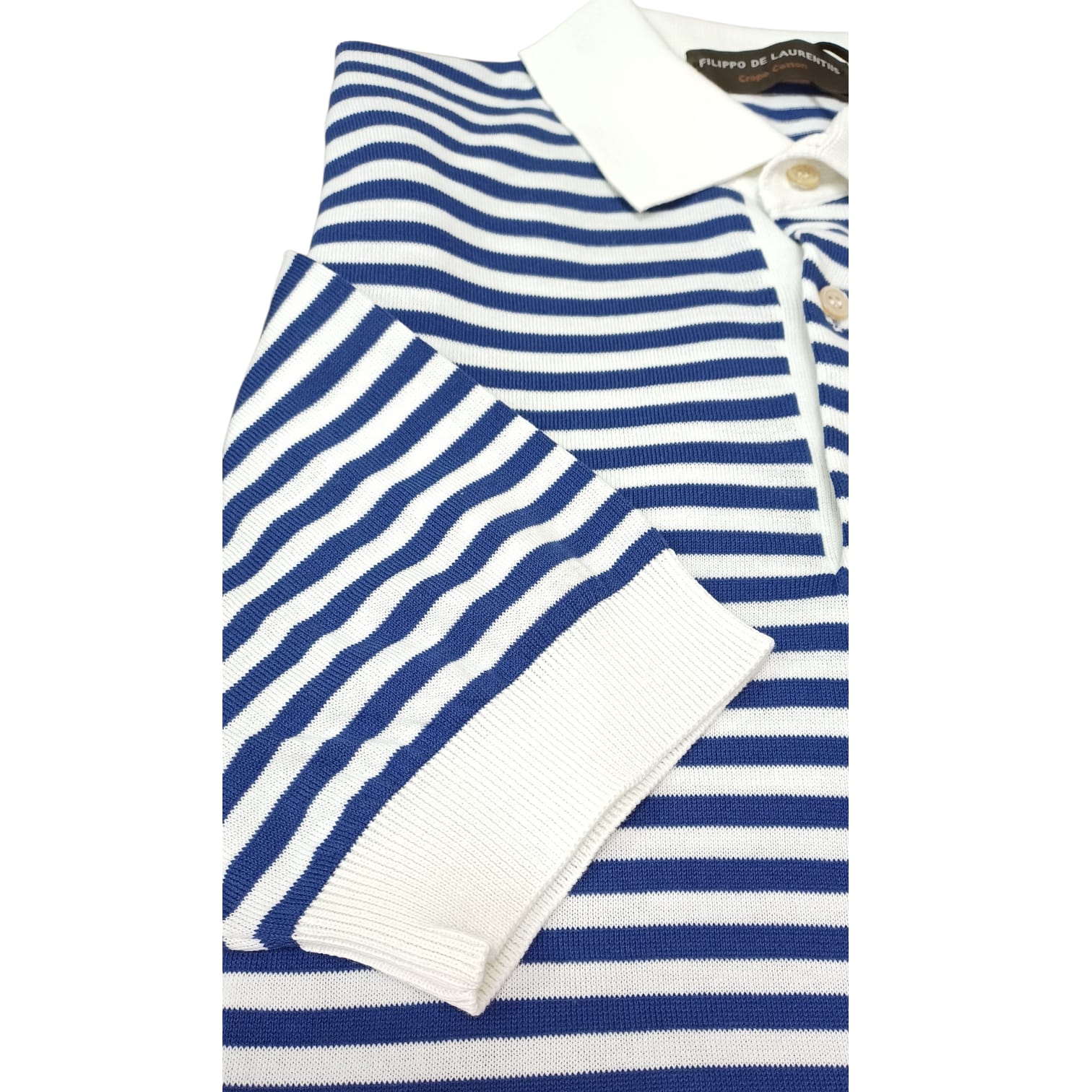 Filippo De Laurentiis Polo a righe in crepe cotton