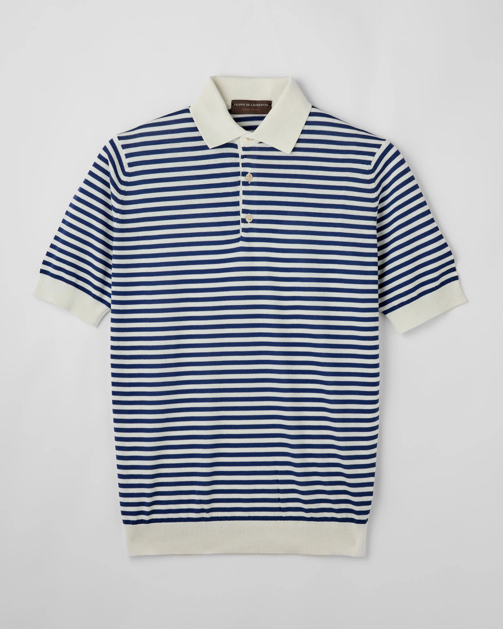 Filippo De Laurentiis Polo a righe in crepe cotton