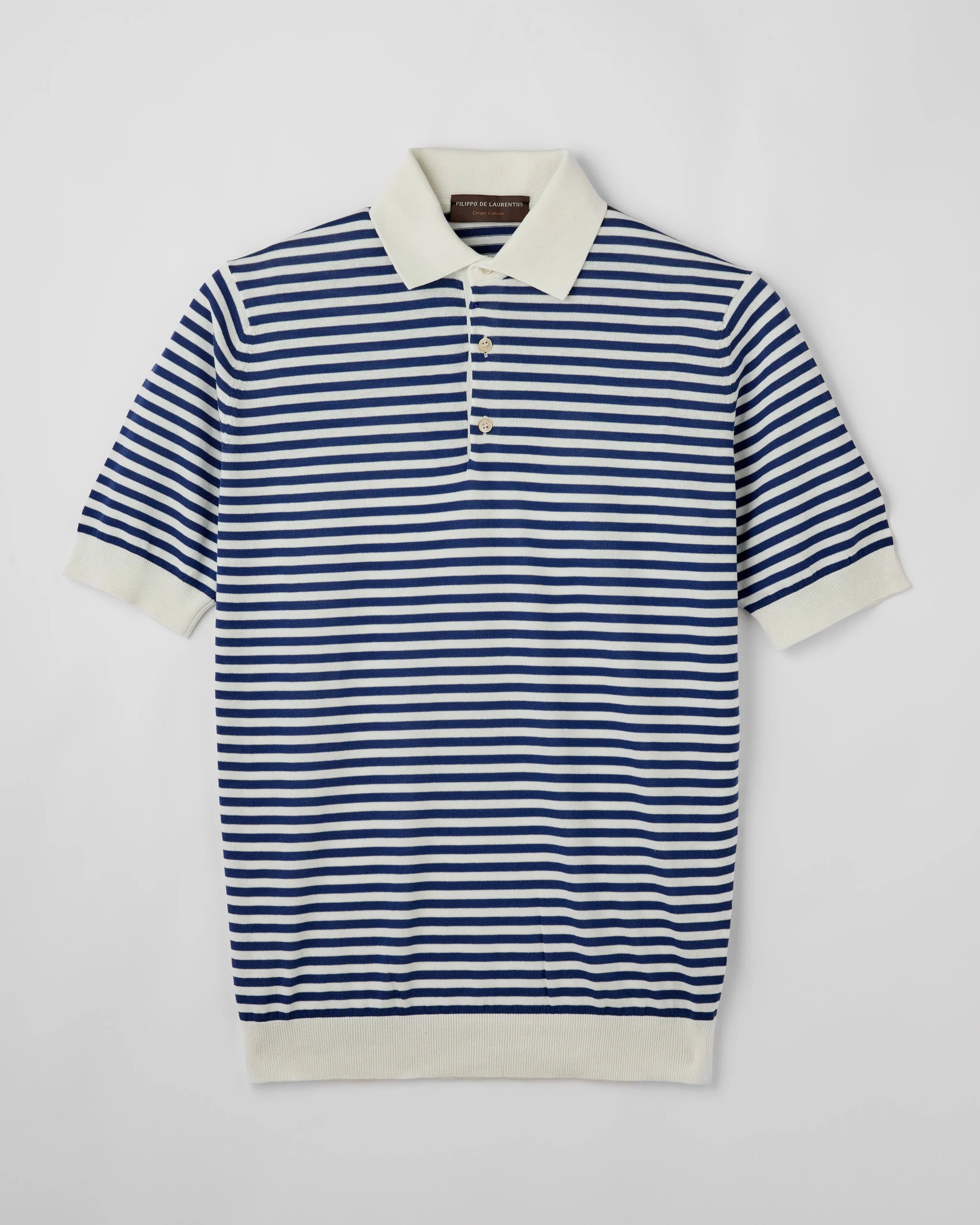 Filippo De Laurentiis Polo a righe in crepe cotton