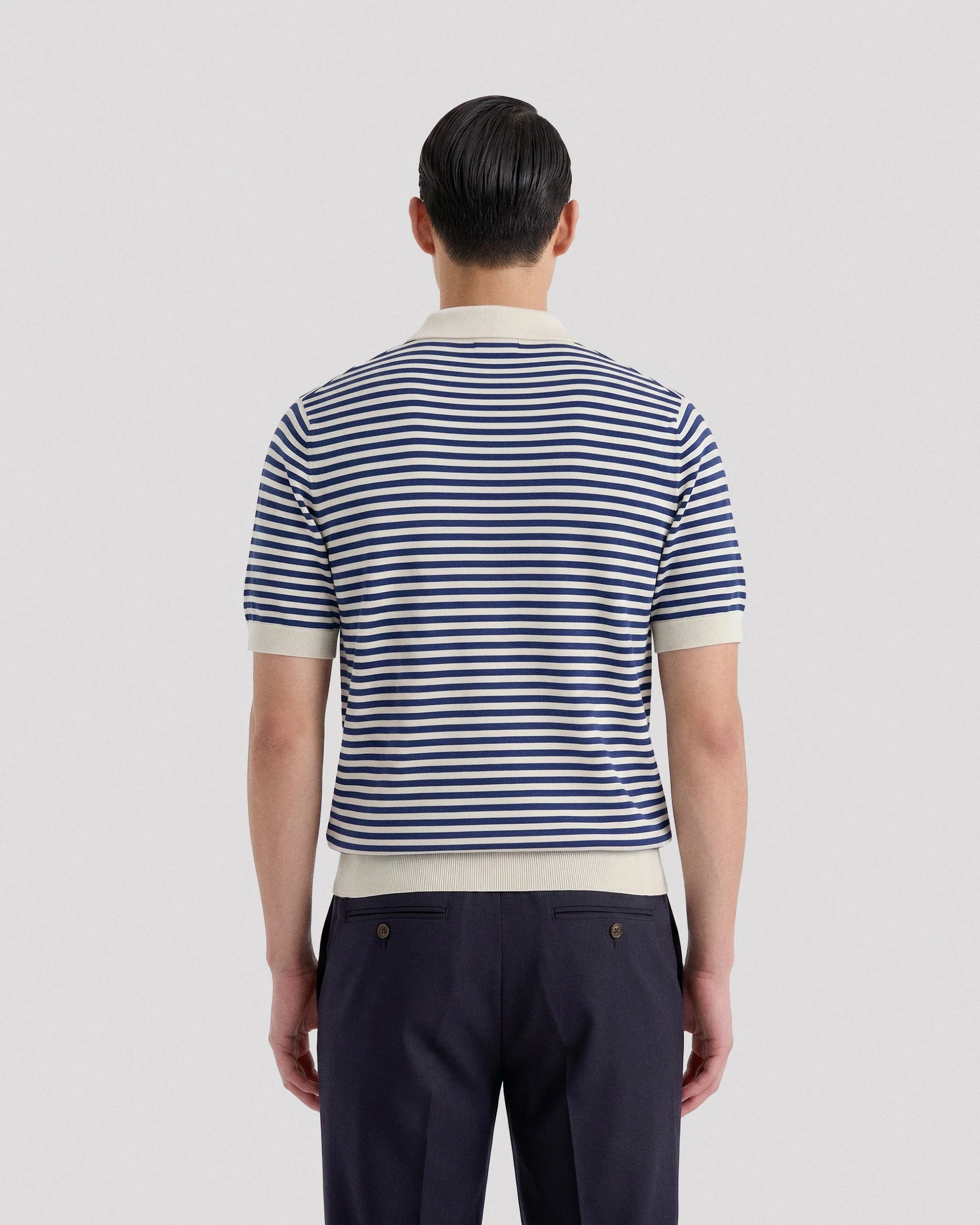 Filippo De Laurentiis Polo a righe in crepe cotton