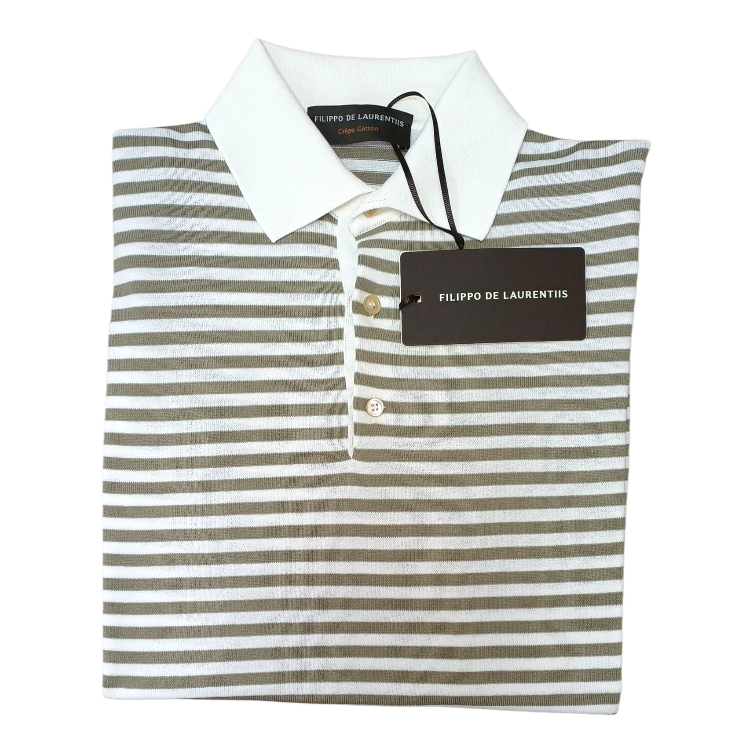 Filippo De Laurentiis Polo a righe in crepe cotton