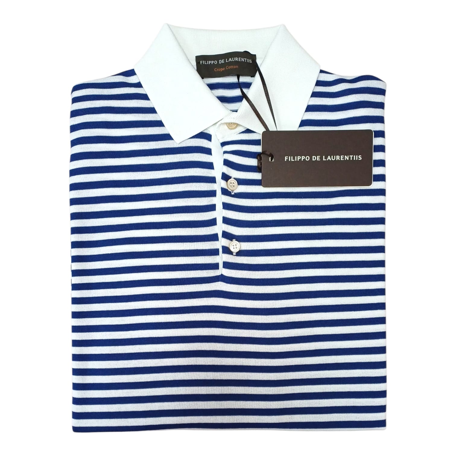 Filippo De Laurentiis Polo a righe in crepe cotton