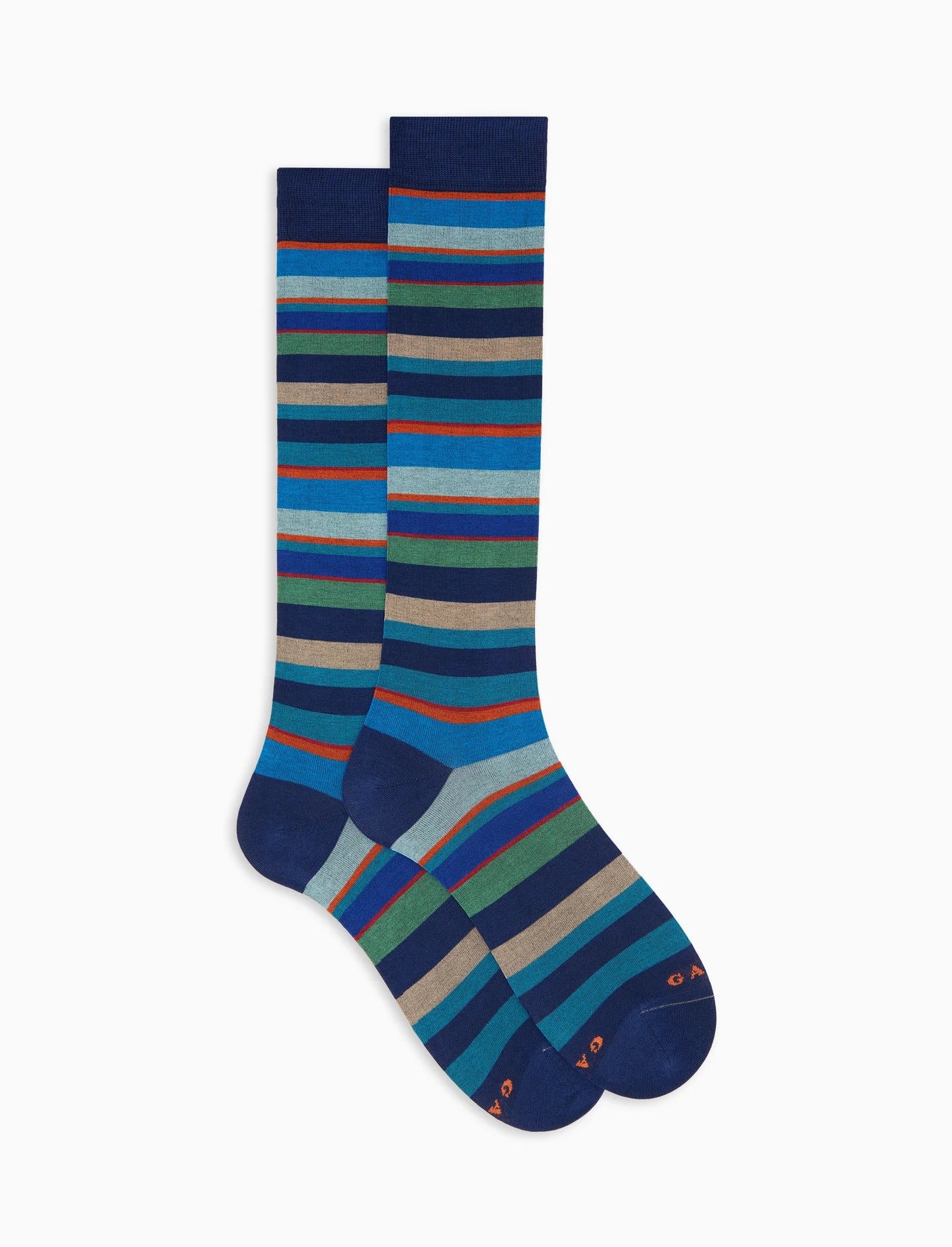 Gallo Calze lunghe uomo cotone super leggero righe multicolor