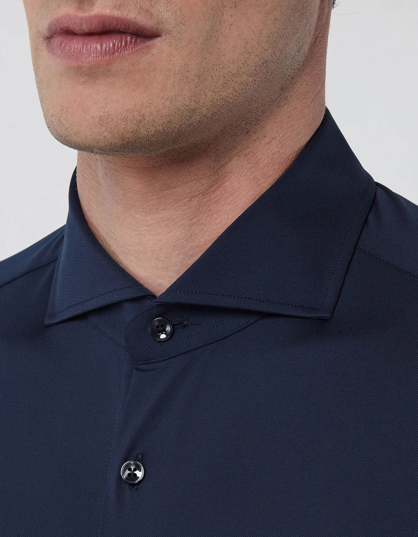 Xacus Camicia Collo francese Tinta Unita Blu navy