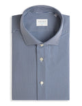 Xacus Camicia Collo francese piccolo Righe Blu scuro