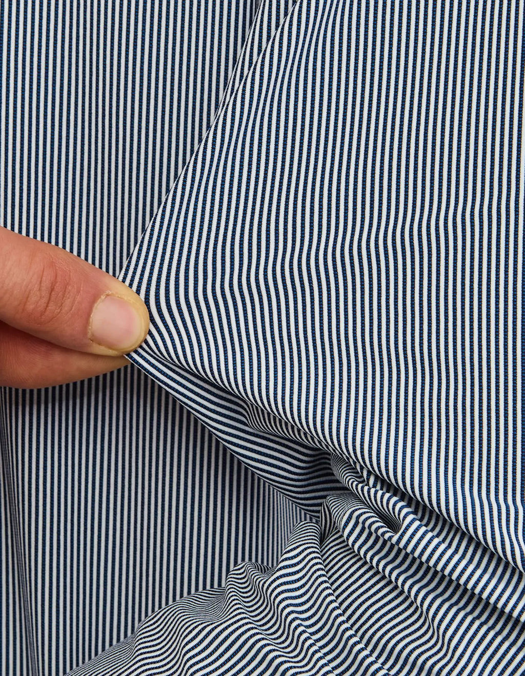 Xacus Camicia Collo francese piccolo Righe Blu scuro