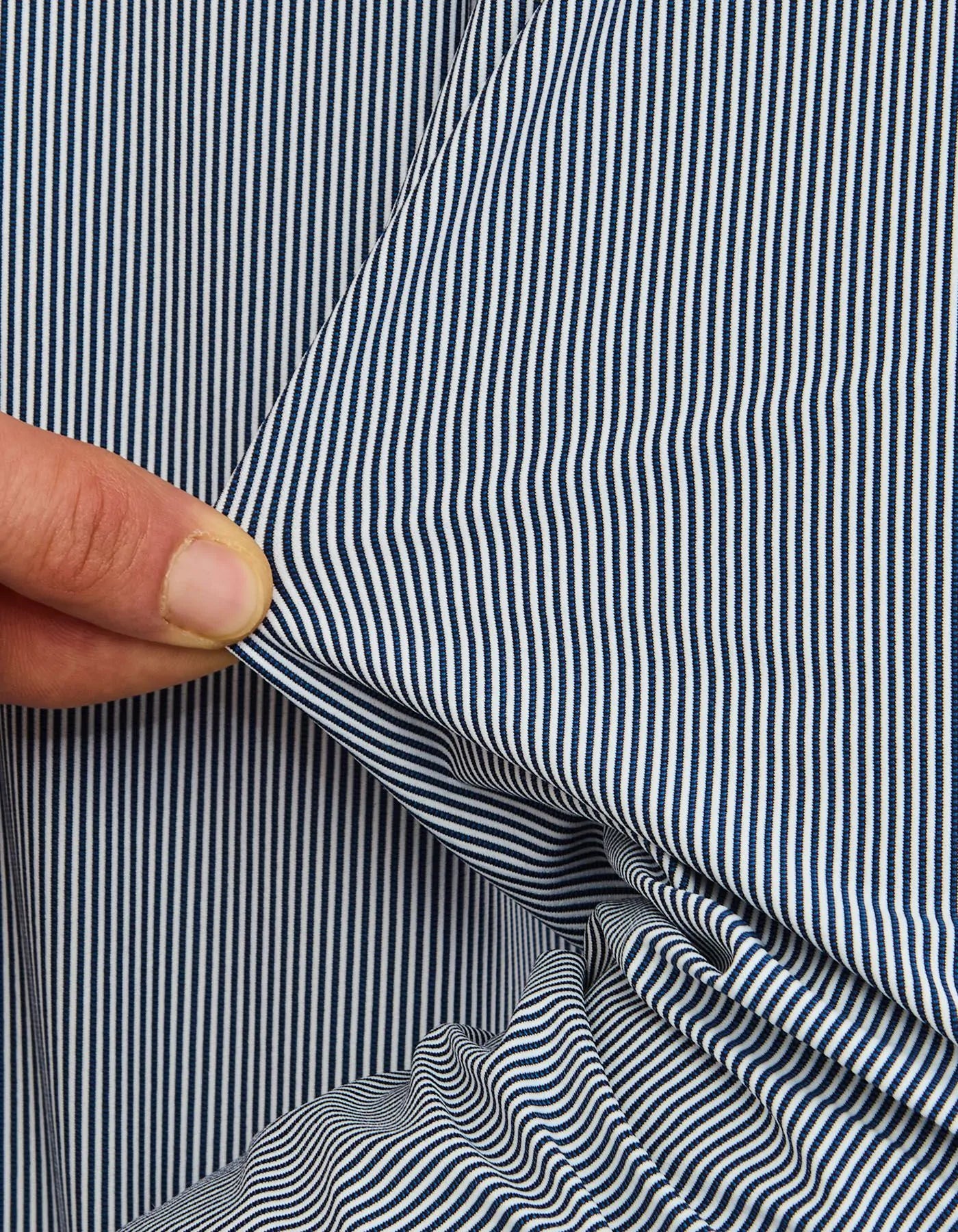 Xacus Camicia Collo francese piccolo Righe Blu scuro