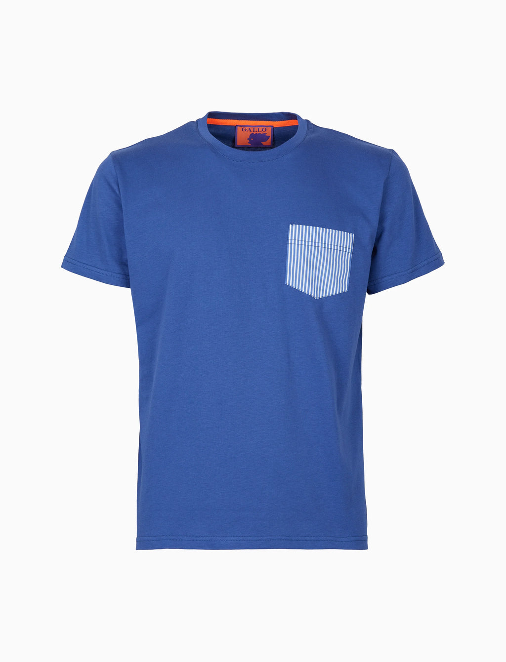 Gallo T-Shirt girocollo uomo cotone tinta unita con taschino seersucker