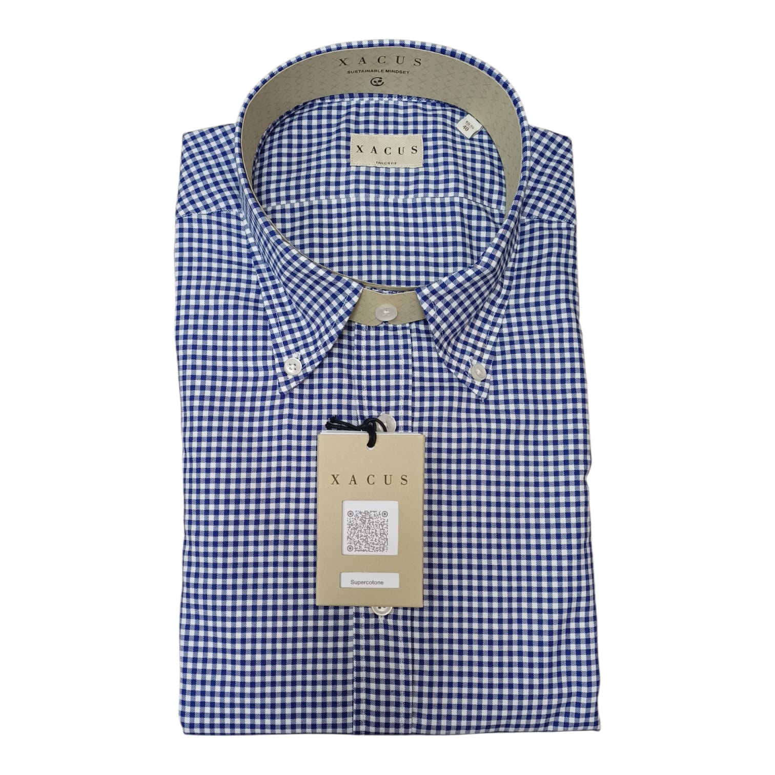 Xacus camicia check button down