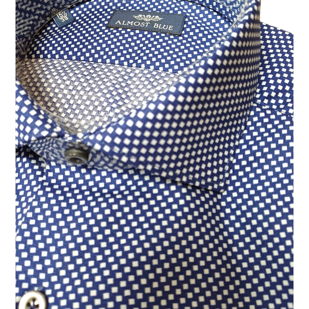 Camicia Almost blue fantasia stampata blu