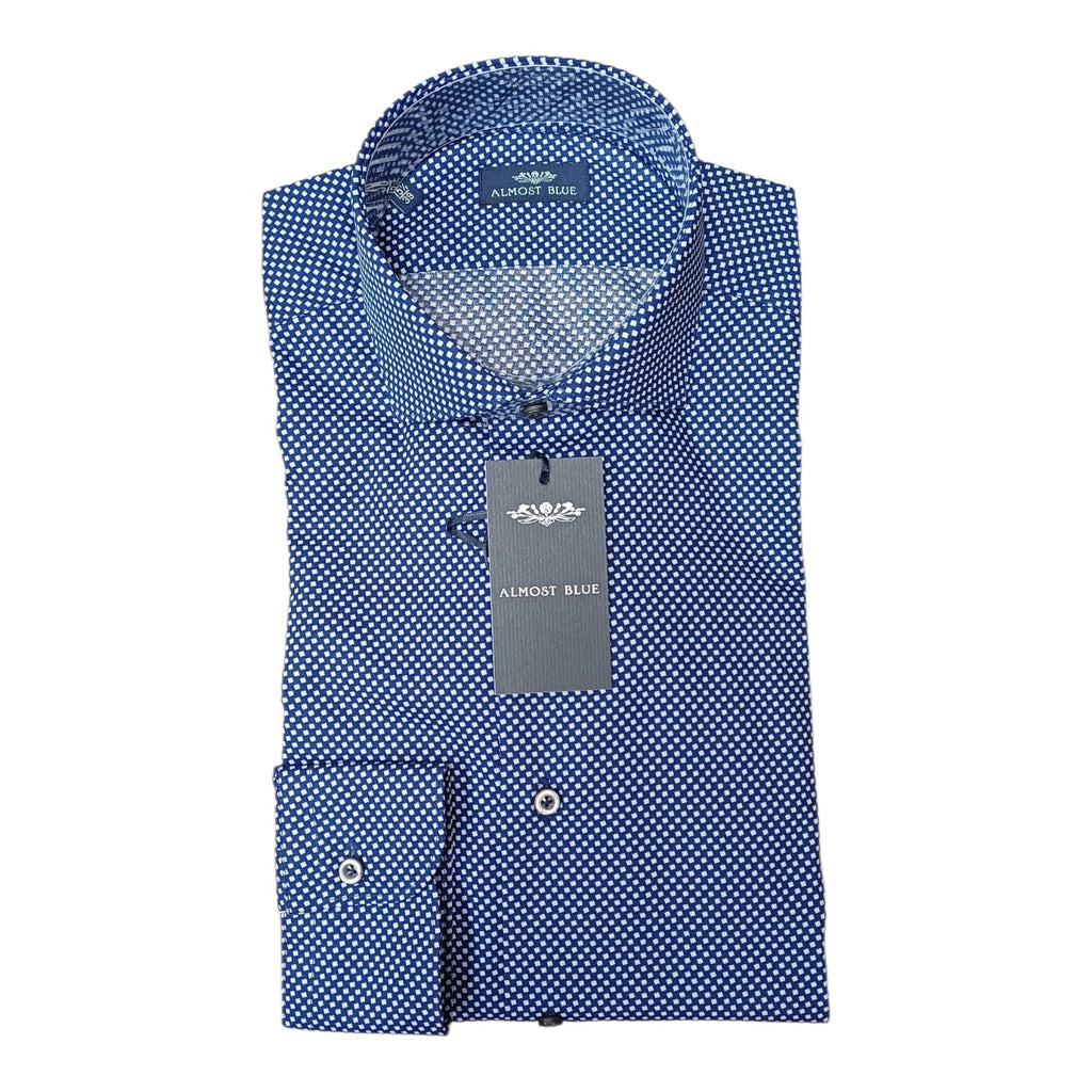 Camicia Almost blue fantasia stampata blu