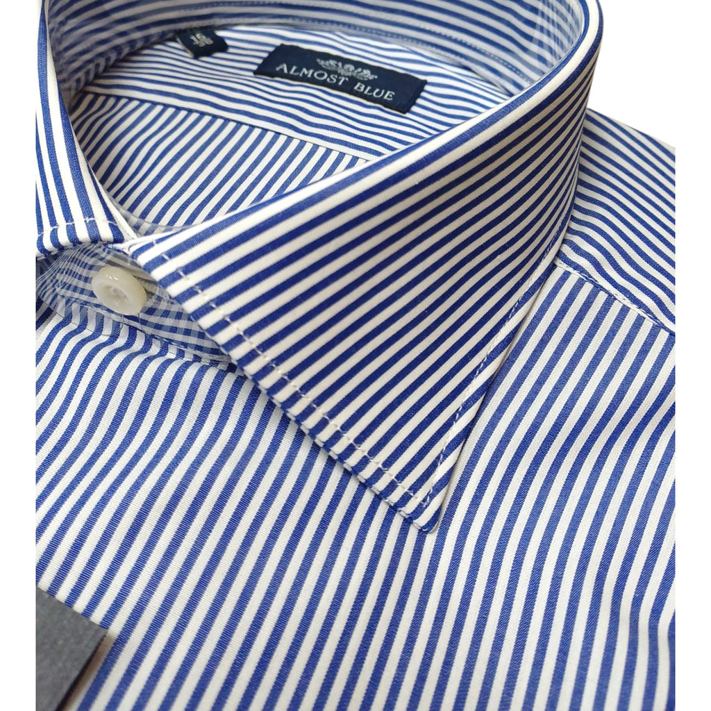 Camicie Almost blue riga larga collo francese