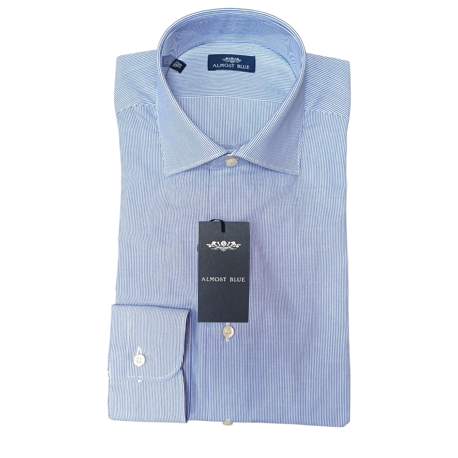 Camicia Almost Blue riga stretta collo francese
