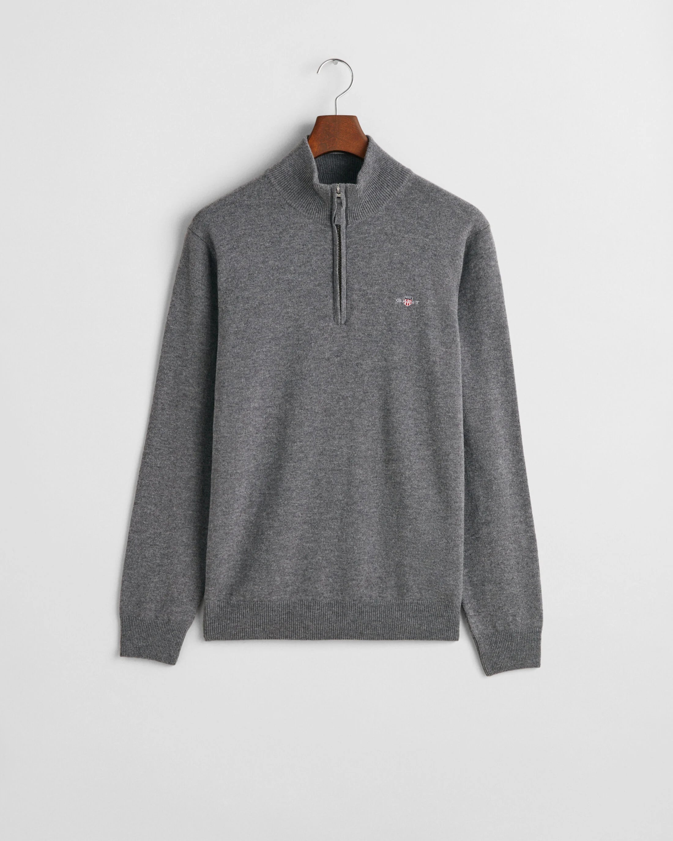 GANT Maglia in lana d’agnello finissima con zip corta