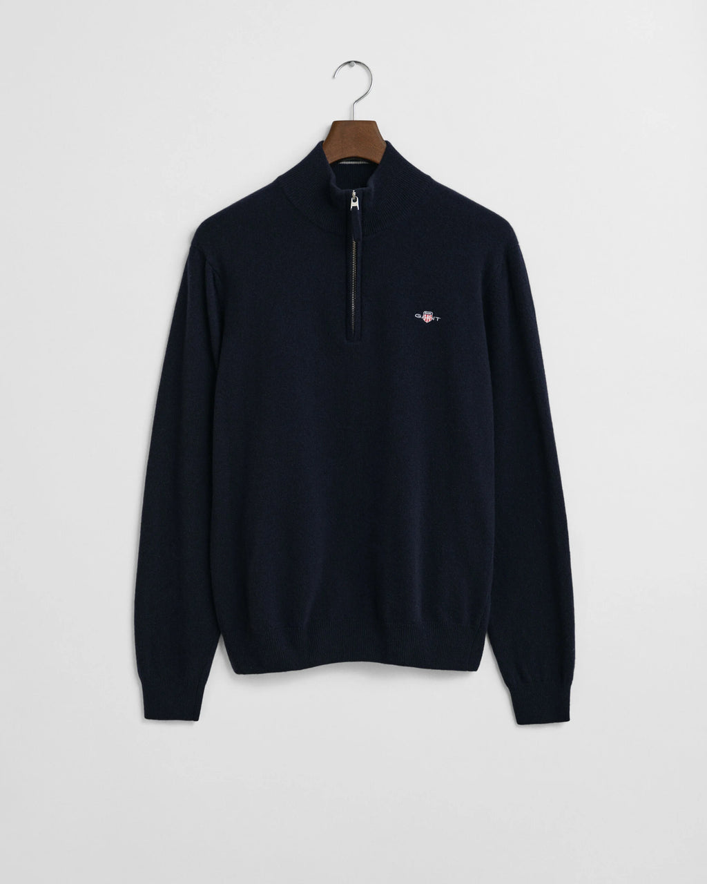 GANT Maglia in lana d’agnello finissima con zip corta