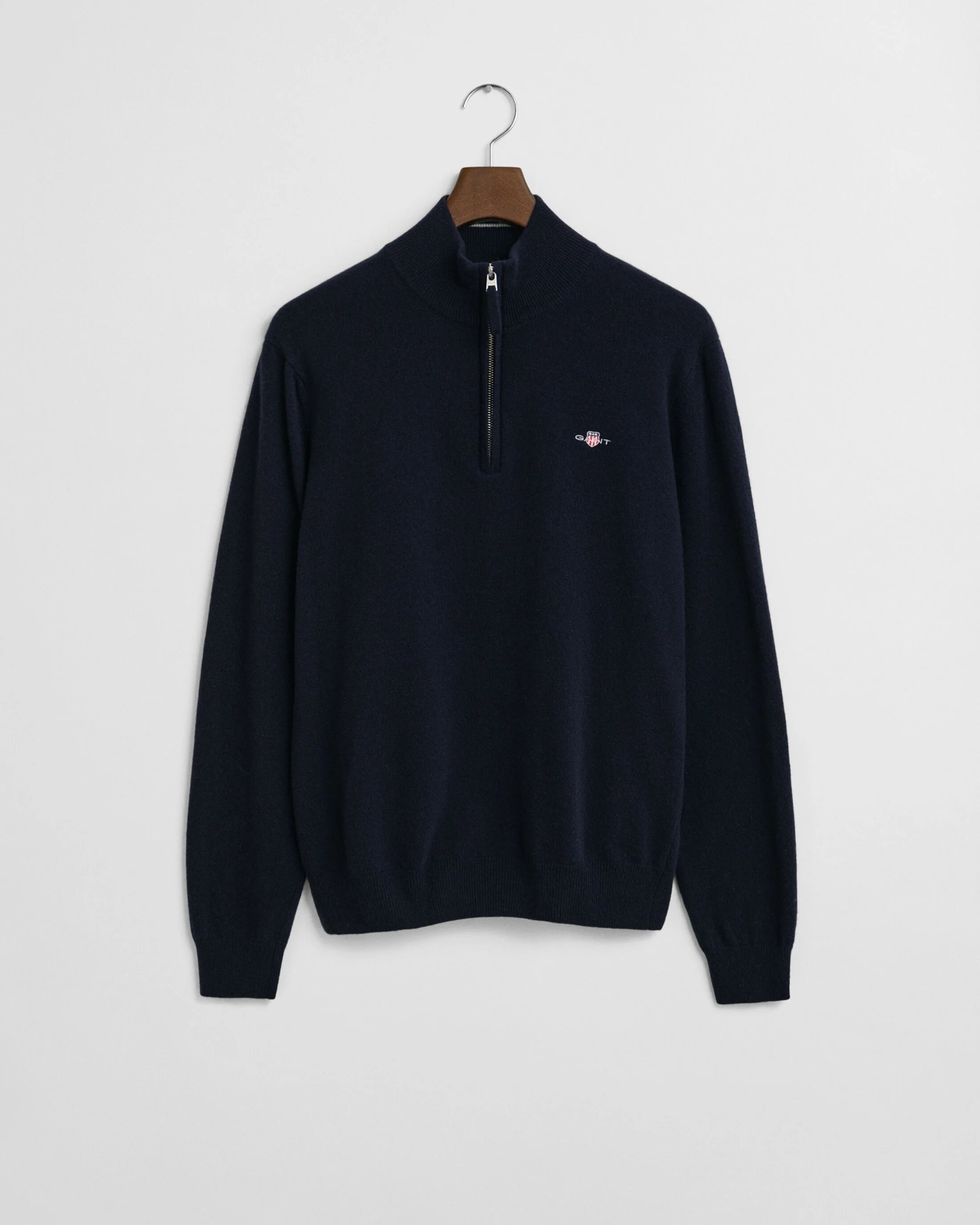 GANT Maglia in lana d’agnello finissima con zip corta