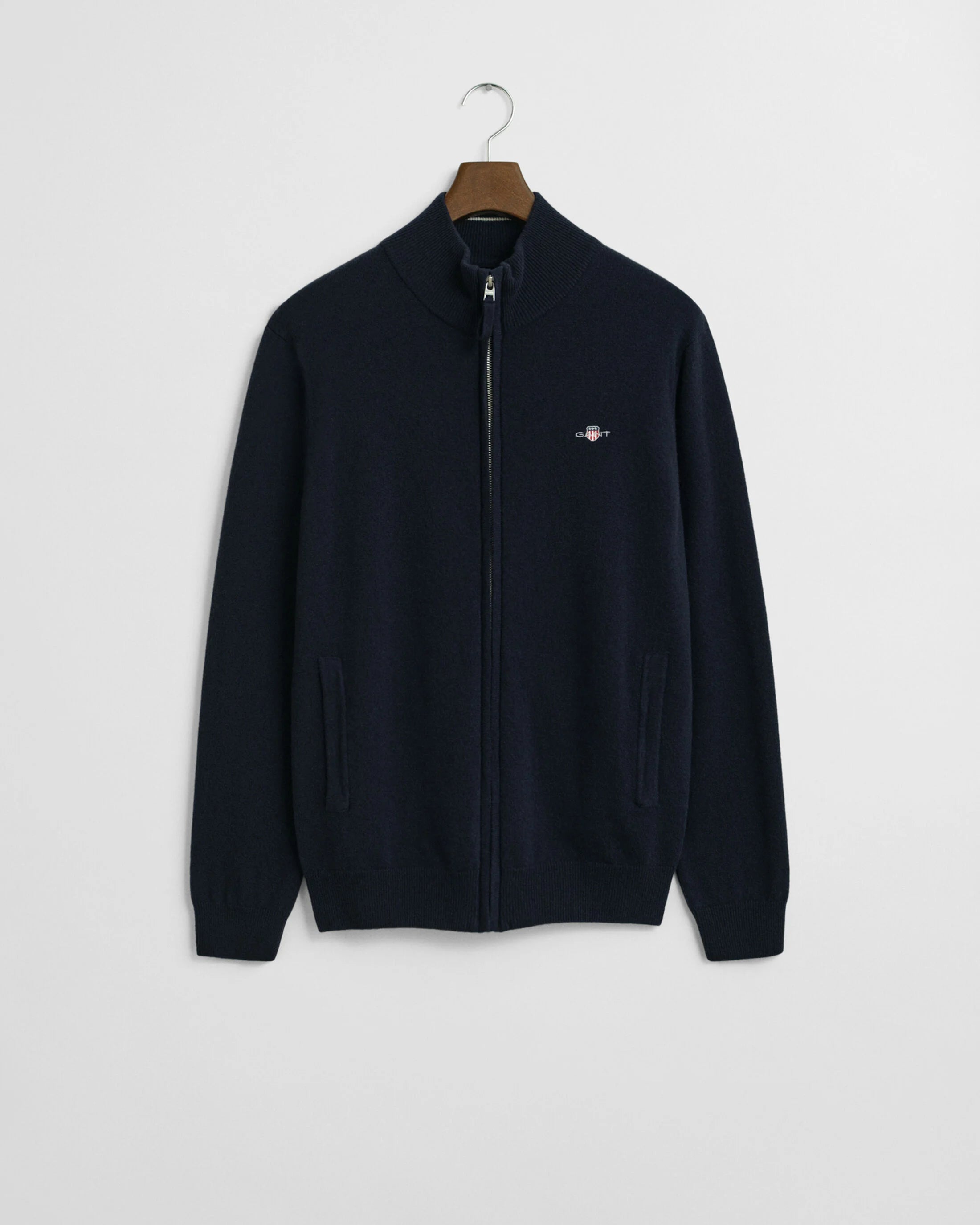 Gant Cardigan con zip in finissima lana d’agnello