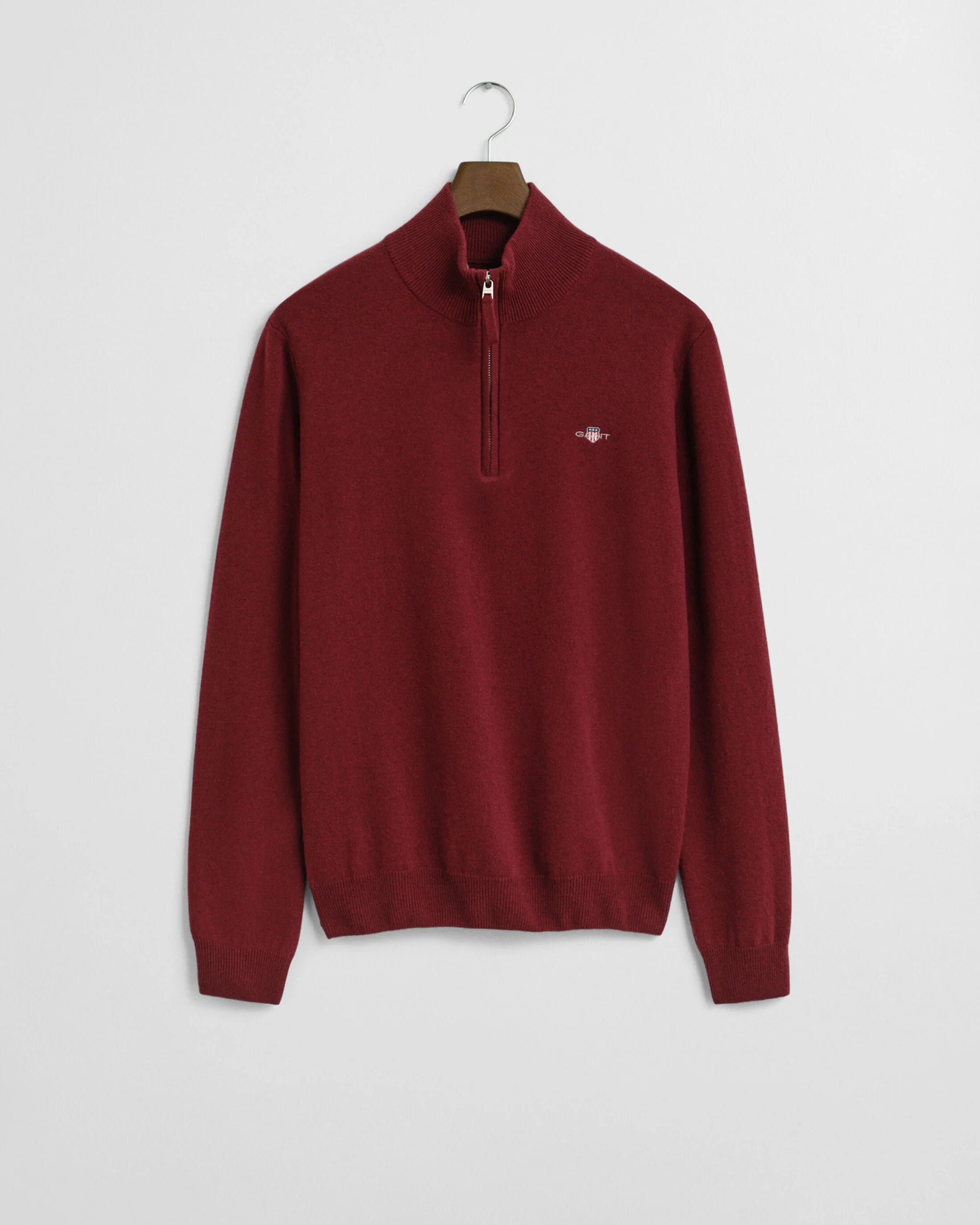 GANT Maglia in lana d’agnello finissima con zip corta