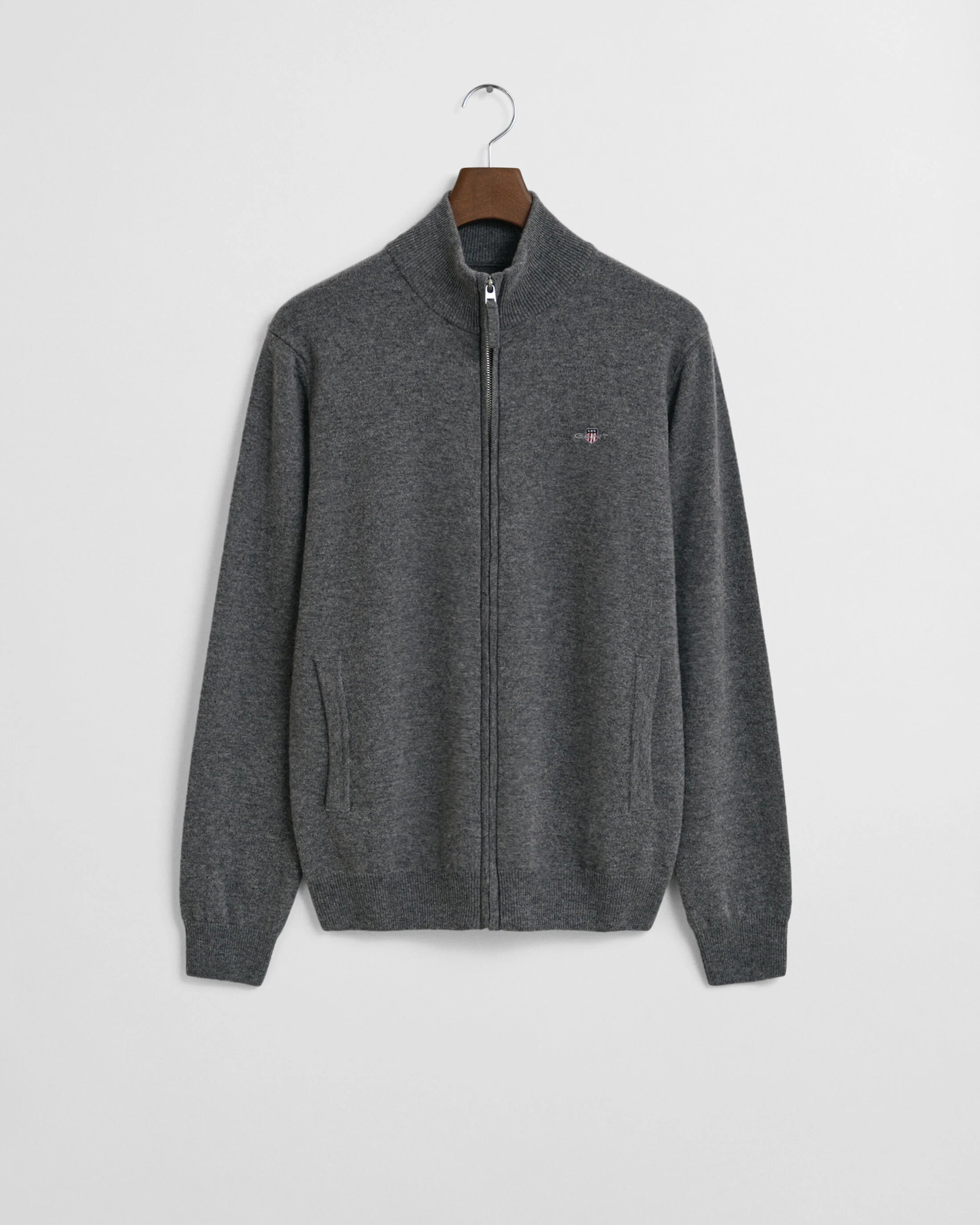Gant Cardigan con zip in finissima lana d’agnello