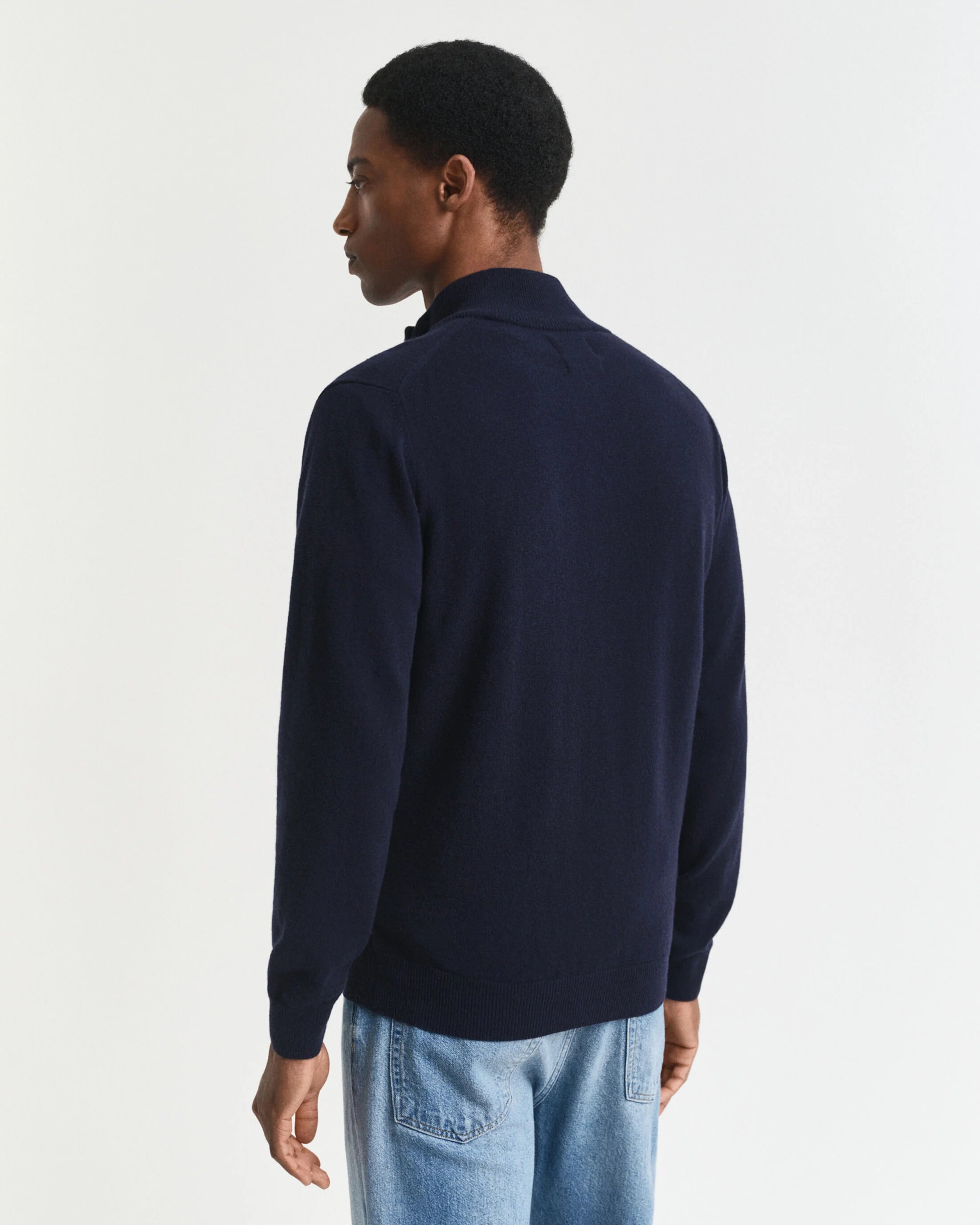 Gant Cardigan con zip in finissima lana d’agnello