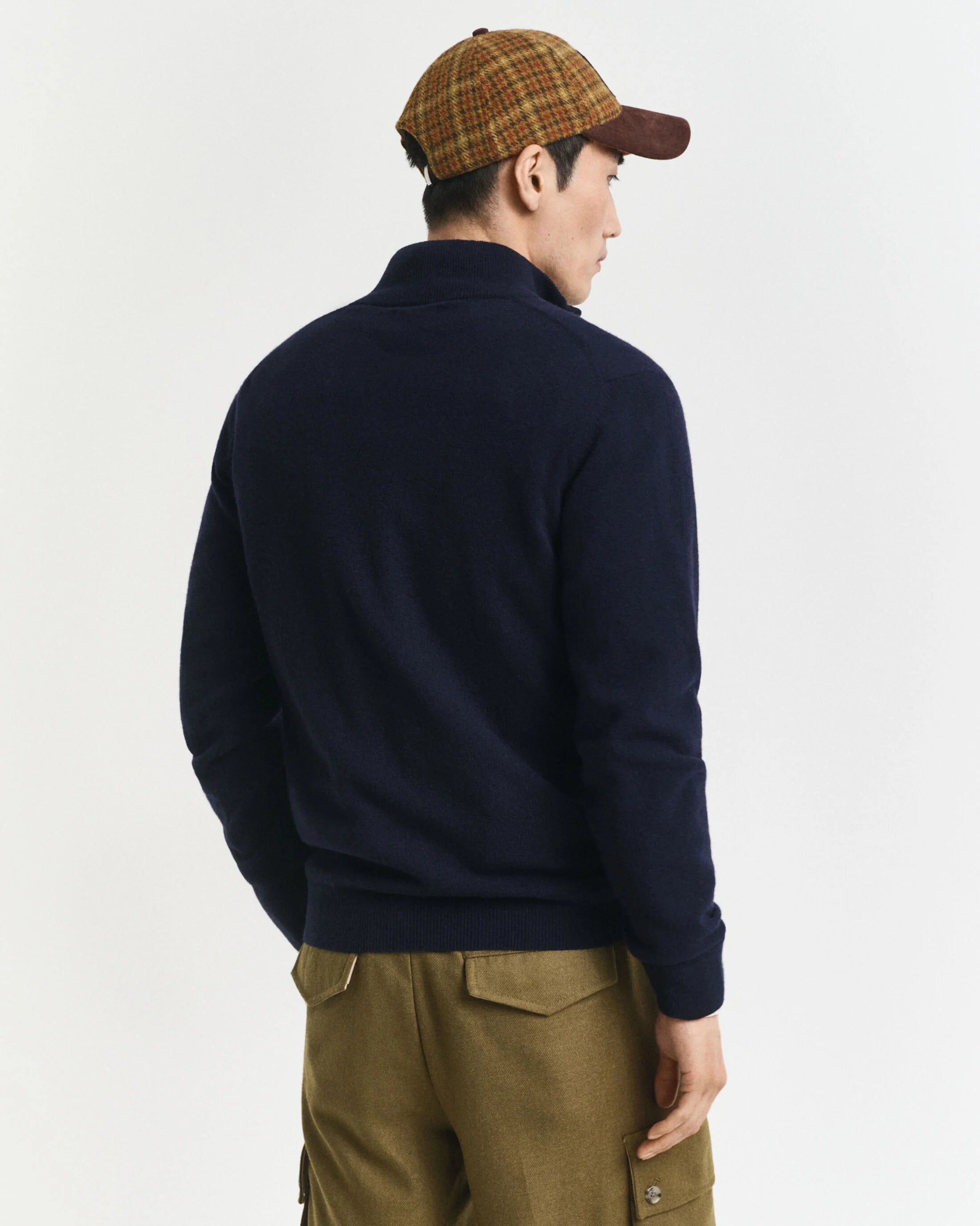 GANT Maglia in lana d’agnello finissima con zip corta