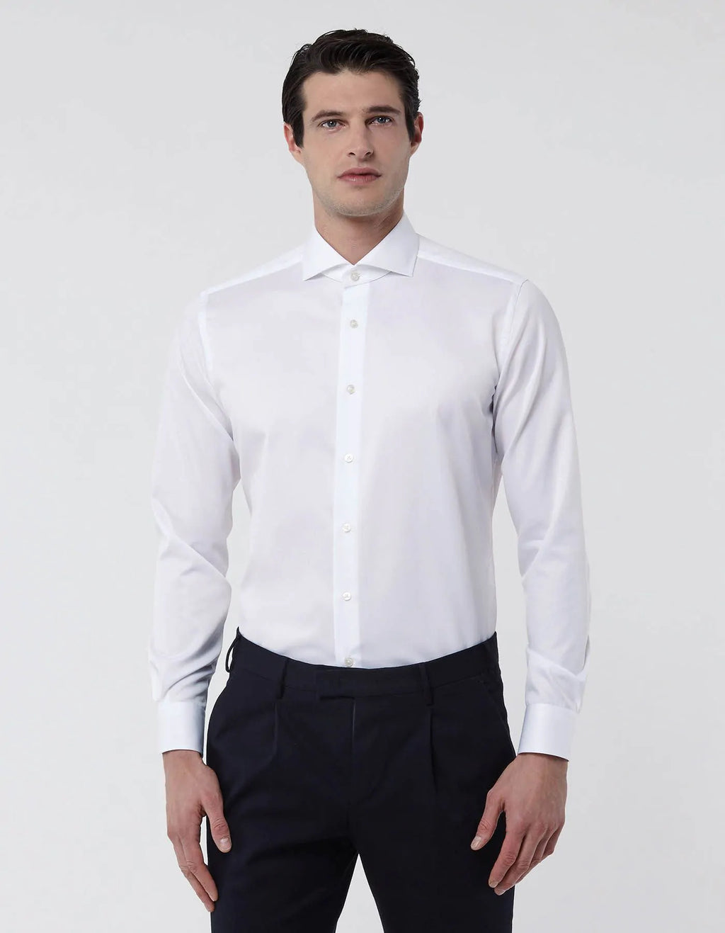 Xacus Camicia collo francese Tinta unita twill