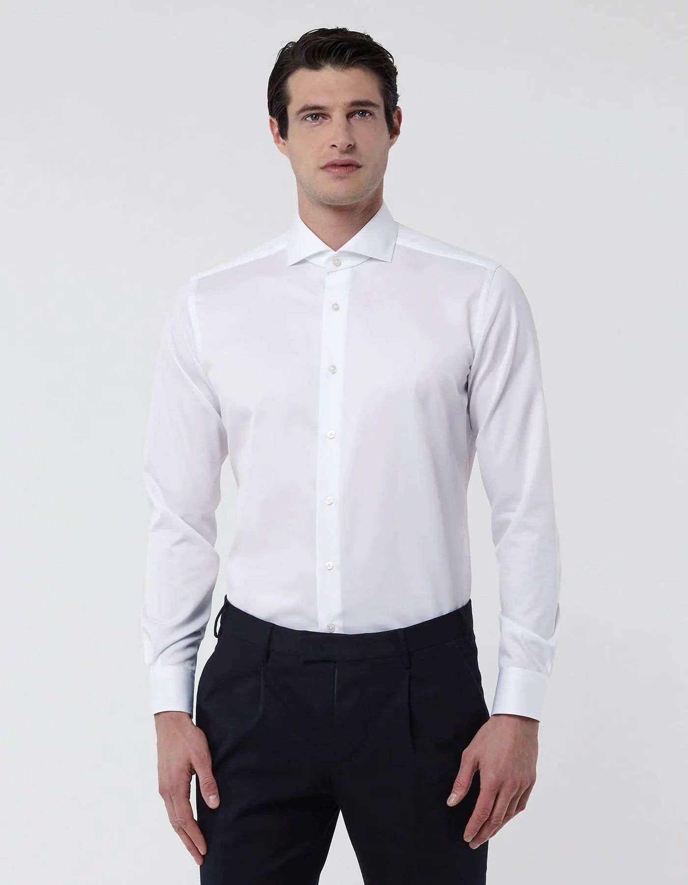 Xacus Camicia collo francese Tinta unita twill